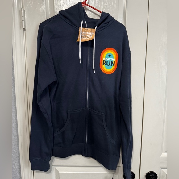 Mother Runner NWT Navy Hoodie with Rainbow Patch - Picture 1 of 6